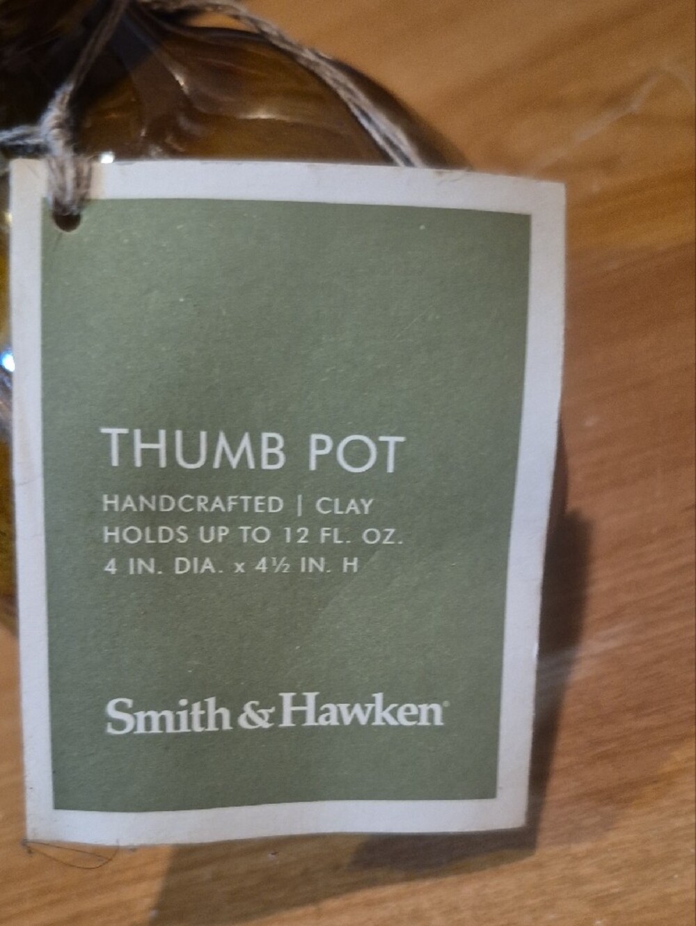 Smith & Hawken Olive-Green Glazed Thumb Pot - Picture 3 of 6